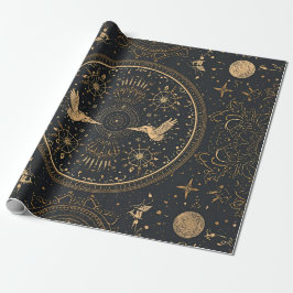 Papel De Regalo Celestial Gold Wrapping Paper – Gothic Luxe Starry
