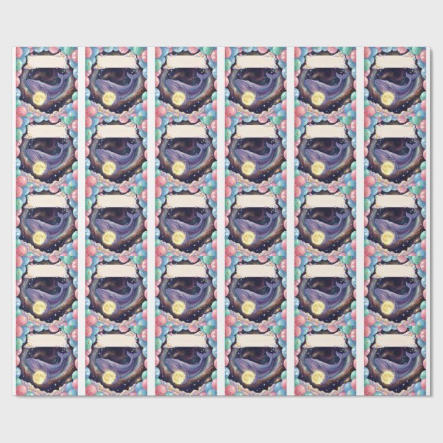 Papel De Regalo Celestial Moon Gift Wrapping Paper  (Superficie plana)