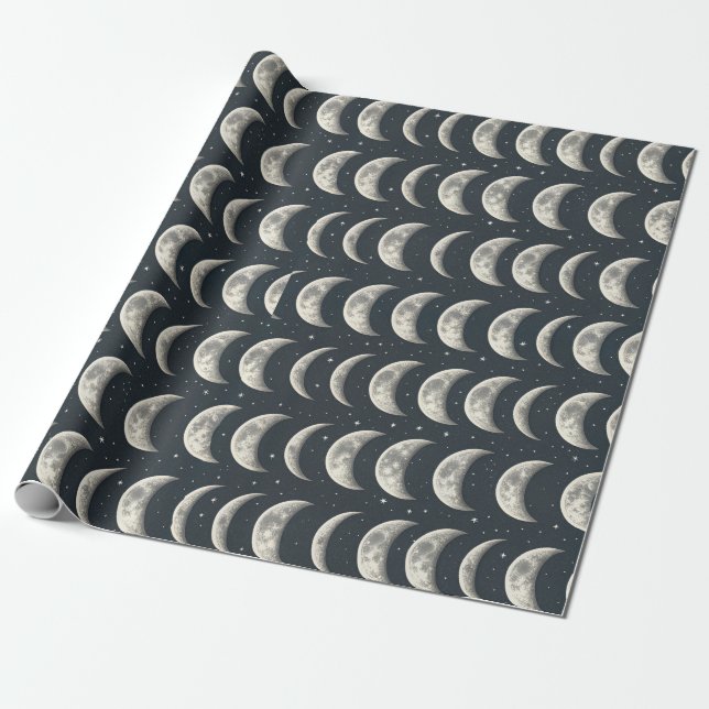 Papel De Regalo Celestial Moon Phase (2) (Desenrollado)