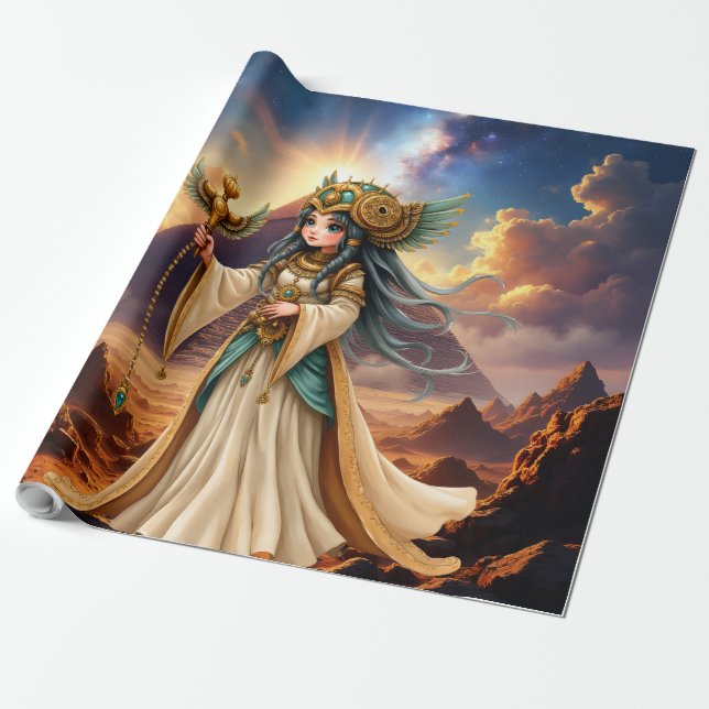 Papel De Regalo Celestial Priestess of the Golden Pyramid. (Desenrollado)
