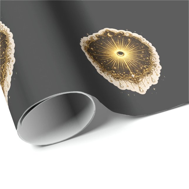 Papel De Regalo Celestial Sun Moon Symbol Sacred Cosmic Balance (Esquina del rollo)