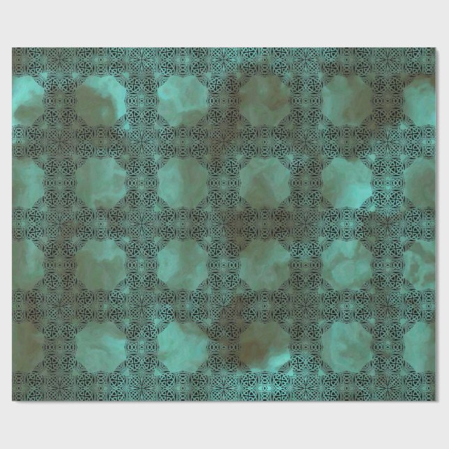 Papel de regalo céltico del nudo de la turquesa (Superficie plana)