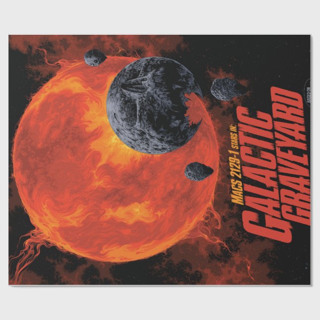 Papel De Regalo Cementerio Espacial Calavera Halloween Galaxia de  (Superficie plana)