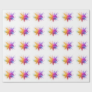 Papel De Regalo Central Burst of Vibrant Colorful Powders
