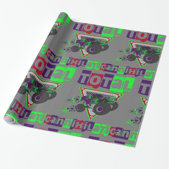 Papel De Regalo centro duro del camión monstruo (Desenrollado)