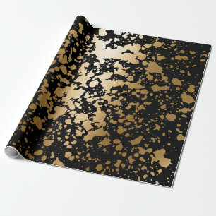 Papel De Regalo Cepillo metálico negro y dorado