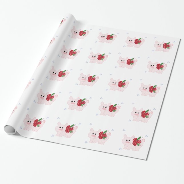 Papel De Regalo Cerdito de Fiesta (Desenrollado)
