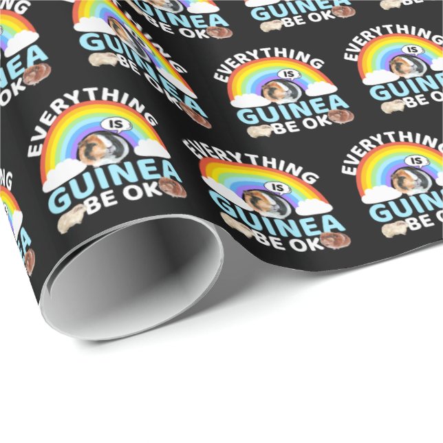 Papel De Regalo Cerdo de Guinea - Guinea Esté bien, aliento (Esquina del rollo)