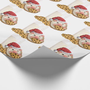 Papel De Regalo Cerdo de la galleta del navidad