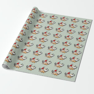 Papel De Regalo Cerdo de Navidad Volador