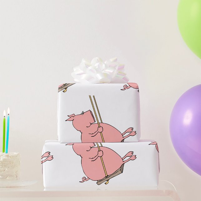 Papel De Regalo Cerdo En Un Swing (Subido por el creador)