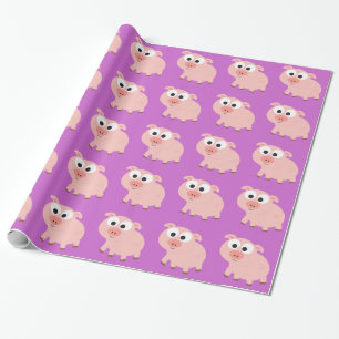 Papel De Regalo Cerdo rosado