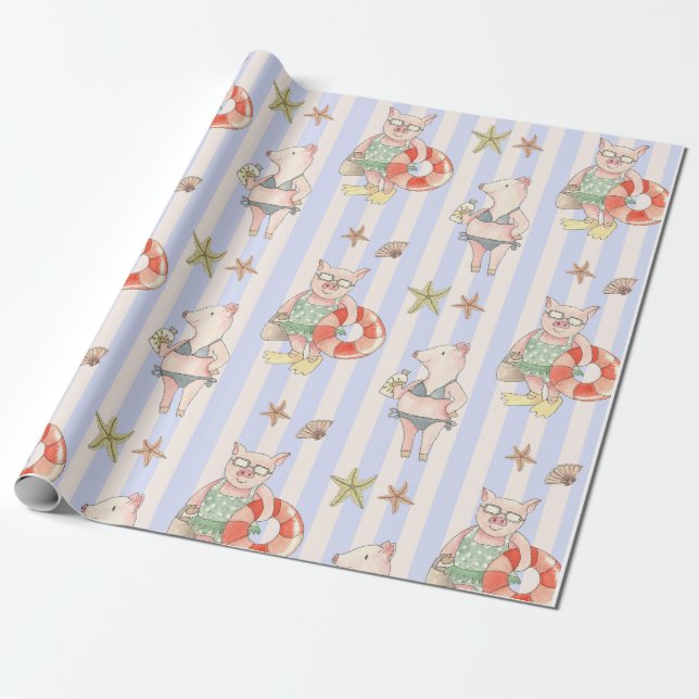 Papel De Regalo Cerdos (Desenrollado)