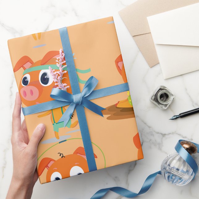 Papel De Regalo Cerdos Entrenando (Subido por el creador)