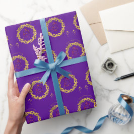 Papel De Regalo Ceremonia de matrimonio feliz púrpura