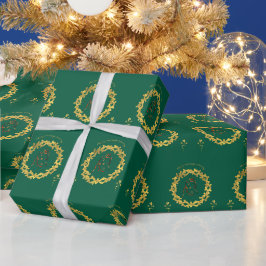 Papel De Regalo Ceremonia de matrimonio feliz verde