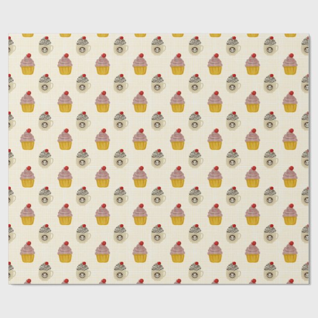 Papel De Regalo Cereza en la Cima (Superficie plana)