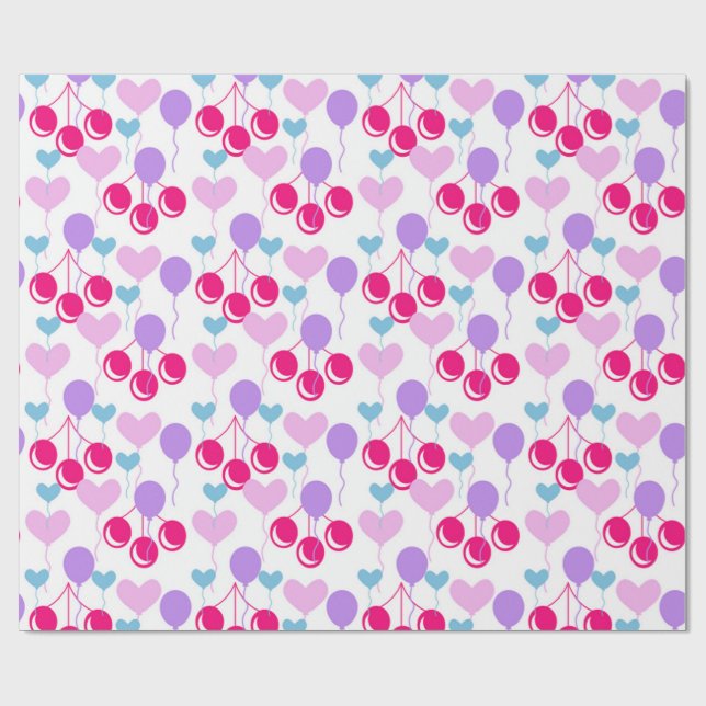 Papel De Regalo cerezas pastel (Superficie plana)