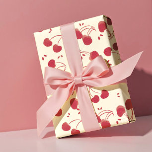 Papel De Regalo Cerezas Rojas Acuarela – Moderna – San Valentín