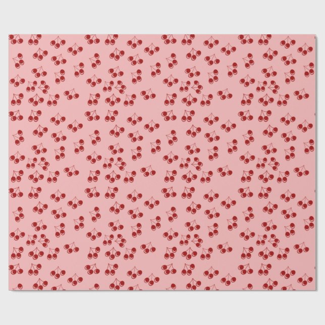 Papel De Regalo cerezas rosadas (Superficie plana)