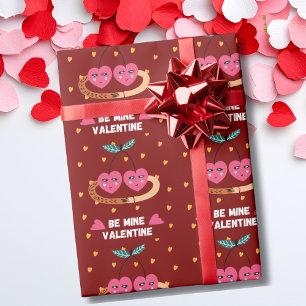 Papel De Regalo Cerezas rosadas sean mías día de San Valentín Lind