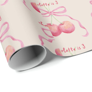 Papel De Regalo Cerezas y arco personalizados para niños 