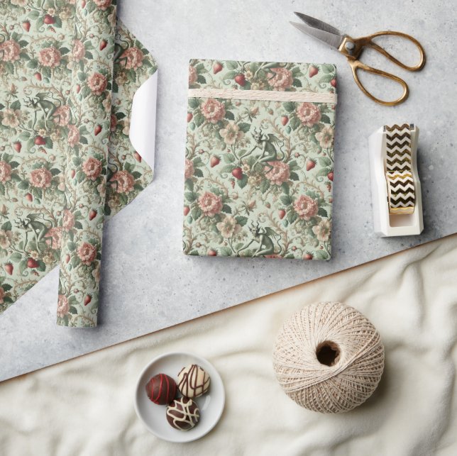 Papel De Regalo Cerezos de fresa - Barroco gótico (Artesanía)