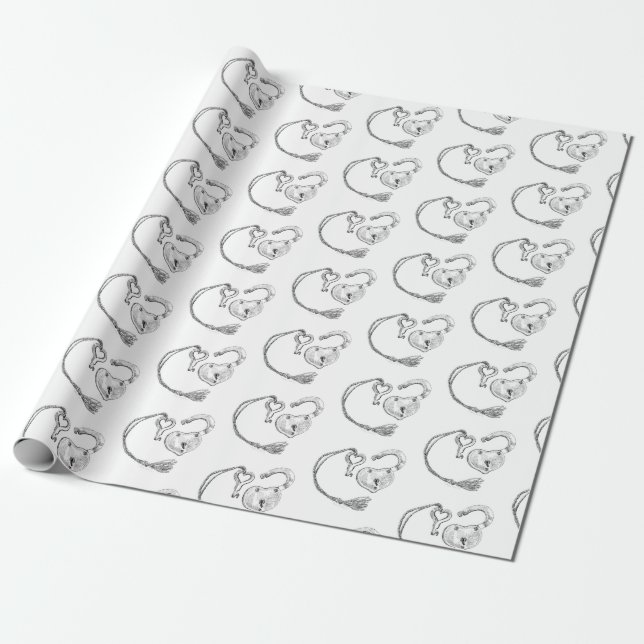Papel De Regalo Cerradura y Llave de Corazón (Desenrollado)