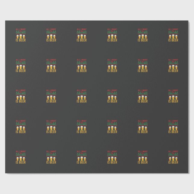 Papel De Regalo Cerveza de Navidad Fiesta de Navidad (Superficie plana)