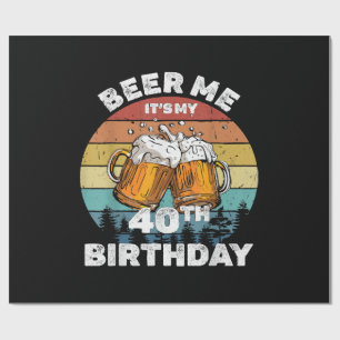 Papel De Regalo Cerveza Es Mi Cumpleaños 40