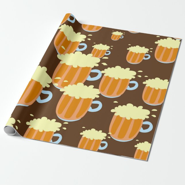 Papel De Regalo Cerveza llena de cerveza Imprimir (Desenrollado)