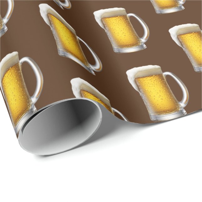 Papel De Regalo Cerveza Mug On Brown (Esquina del rollo)