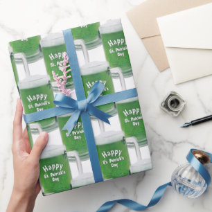 Papel De Regalo Cerveza verde del Día de San Patricio