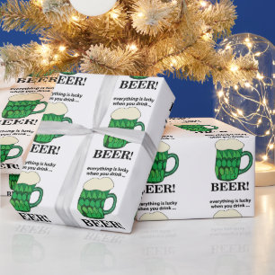Papel De Regalo Cerveza Verde Lucky St Patricks Day Cerveza Verde