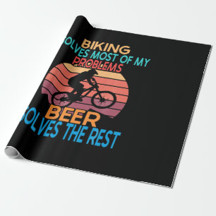 Papel De Regalo Cerveza Y Cumpleaños En Bicicleta