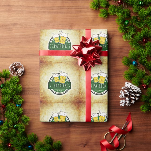 Papel De Regalo Cervezas del Día de San Patricio (Regalo de vacaciones)