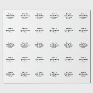 Papel De Regalo Cervezas hasta el cumpleaños 30 nombre fecha hombr