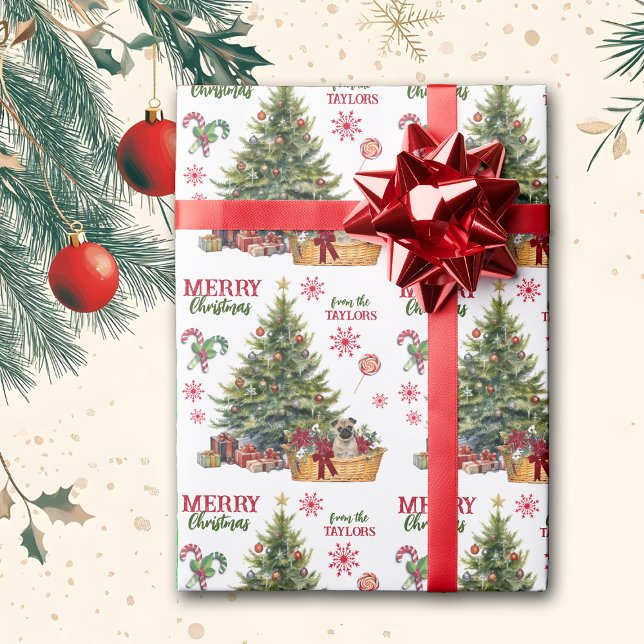 Papel De Regalo Cesta de cachorros bajo el árbol (Subido por el creador)