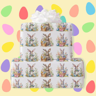 Papel De Regalo Cesta de huevo de conejo de pascua regalo