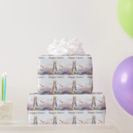 Papel De Regalo Cesta de Pascua de conejo clásico Feliz Pascua