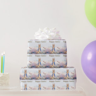 Papel De Regalo Cesta de Pascua de conejo clásico Feliz Pascua