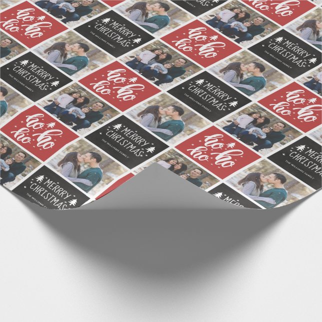 Papel De Regalo Chalkboard Ho Ho Ho Ho Ho Feliz Navidad 2 Foto  (Esquina)