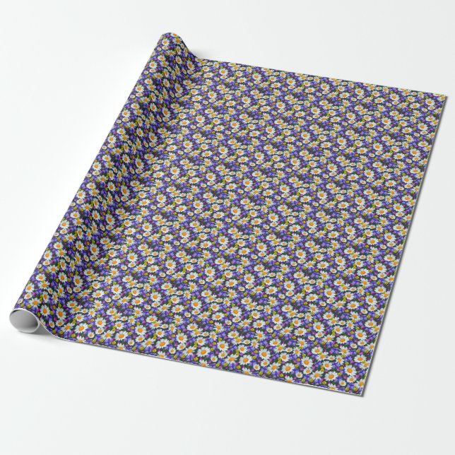 Papel De Regalo Chamomile, flores silvestres: patrón sin costuras. (Desenrollado)