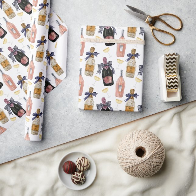 Papel De Regalo Champagne francés acuático (Artesanía)
