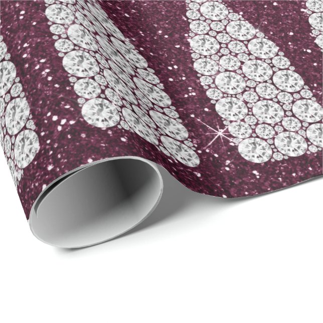 Papel De Regalo Champán Swarovski Cristales Botella de Diamante Bu (Esquina del rollo)