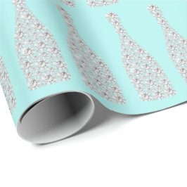 Papel De Regalo Champán Swarovski Cristales Botellas de Diamante A