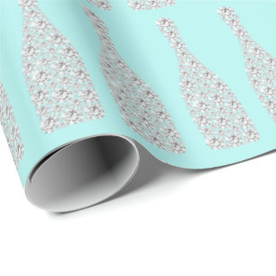Papel De Regalo Champán Swarovski Cristales Botellas de Diamante A