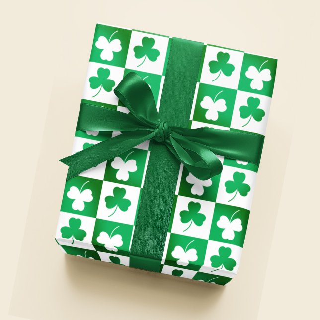 Papel De Regalo Champán verde sobre el Fiesta irlandés de Checkerb (Subido por el creador)