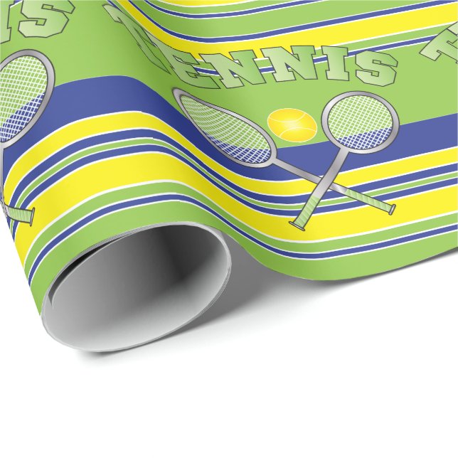 Papel De Regalo Chaquetas de tenis de raya verde (Esquina del rollo)