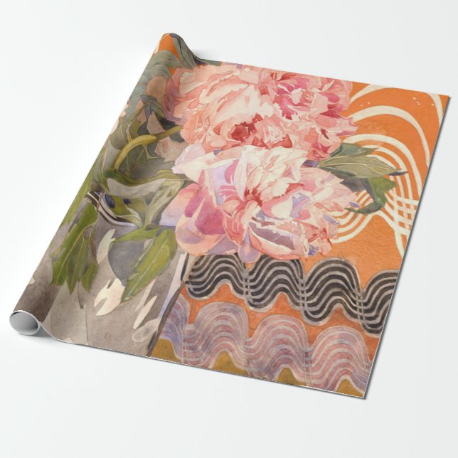 Papel De Regalo Charles Rennie Mackintosh - Peonies (Desenrollado)